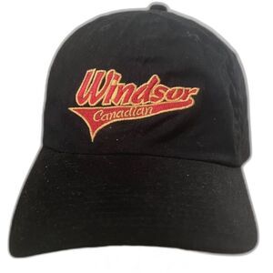 OSFM Mens Black Windsor Canadian Baseball Ball Cap Hat Adjustable Strap